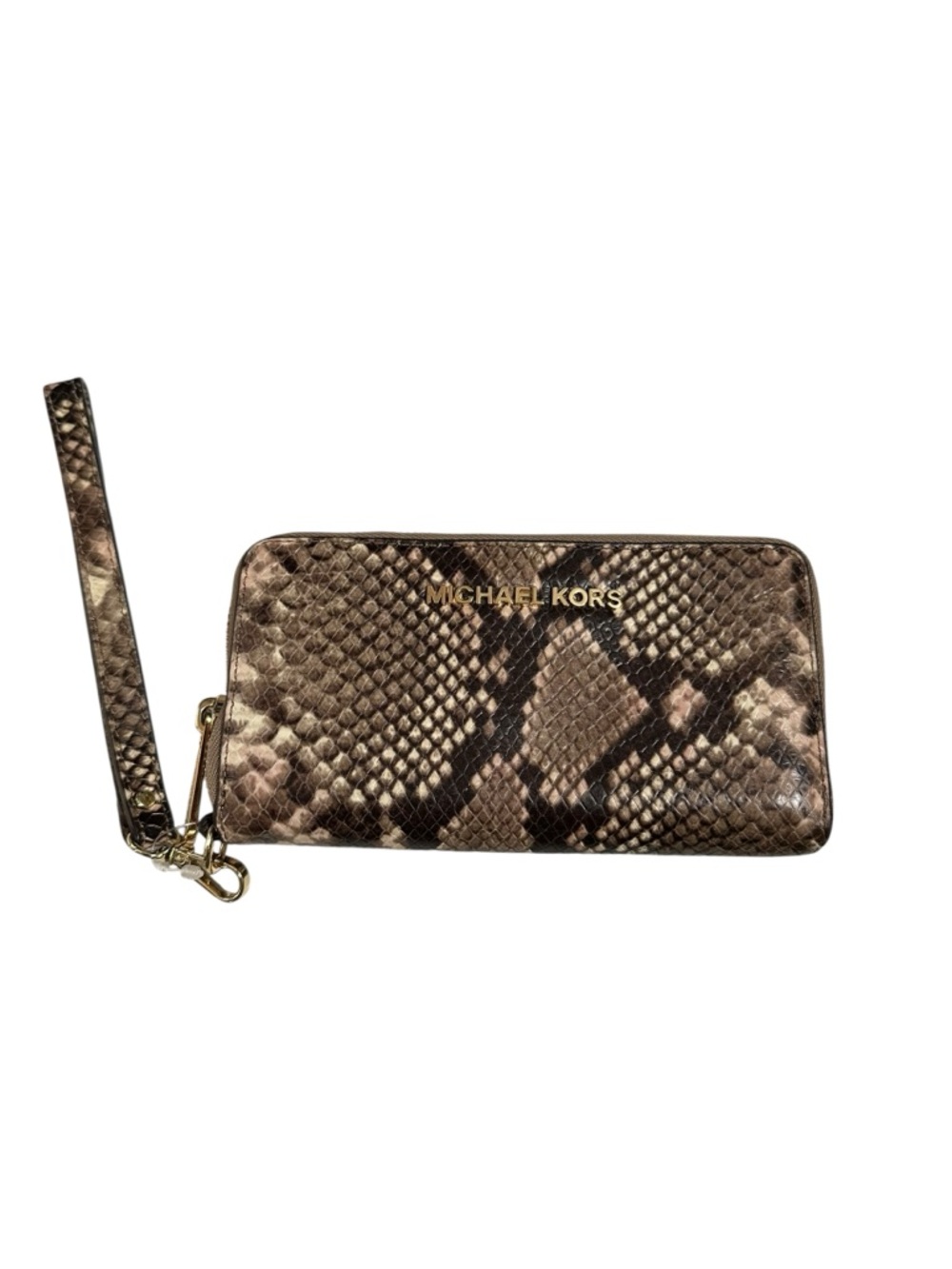 Michael Kors Jet Set Zip Around Python Wallet Wristlet